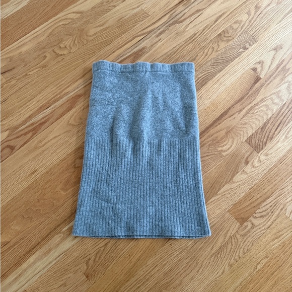 Grey wool skirt midi skirt - Picture 6 of 6